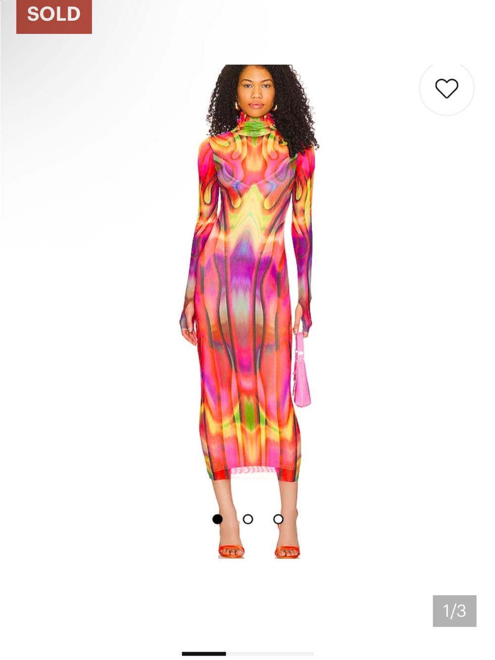 NWT NEVER WORN SOLD OUT AFRM Gorgeous Multicolor Long Sleeve Turtleneck Dress